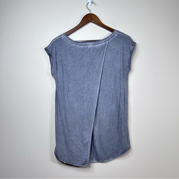 Wilfred Anvers Rayon  Short Sleeve Tee Shirt with Split Back Washed Grey Medium - Picture 7 of 9